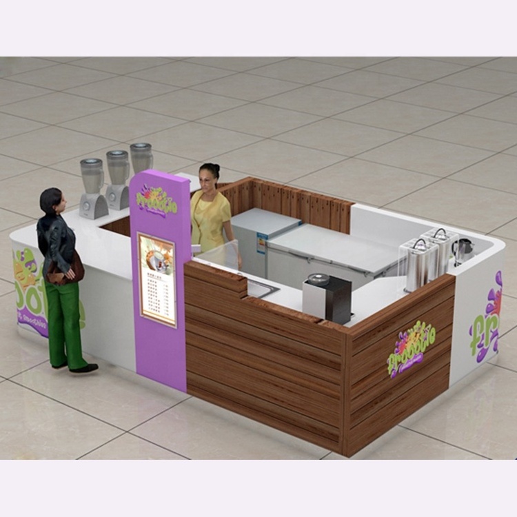 High quality bubble tea kiosk for coffee and ice cream shop display counter furniture