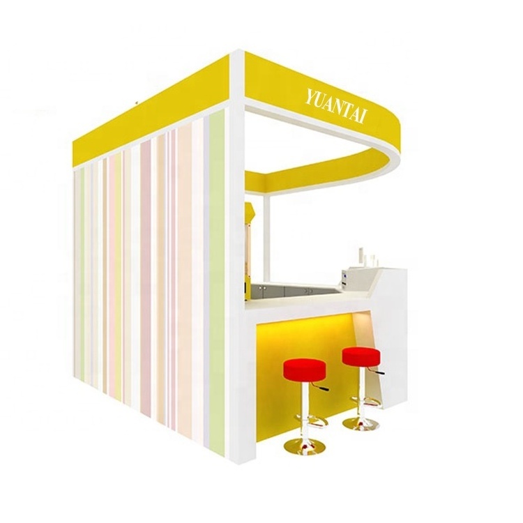 Modern coffee shop furniture display kiosk equipment juice bar display counter in shopping mall