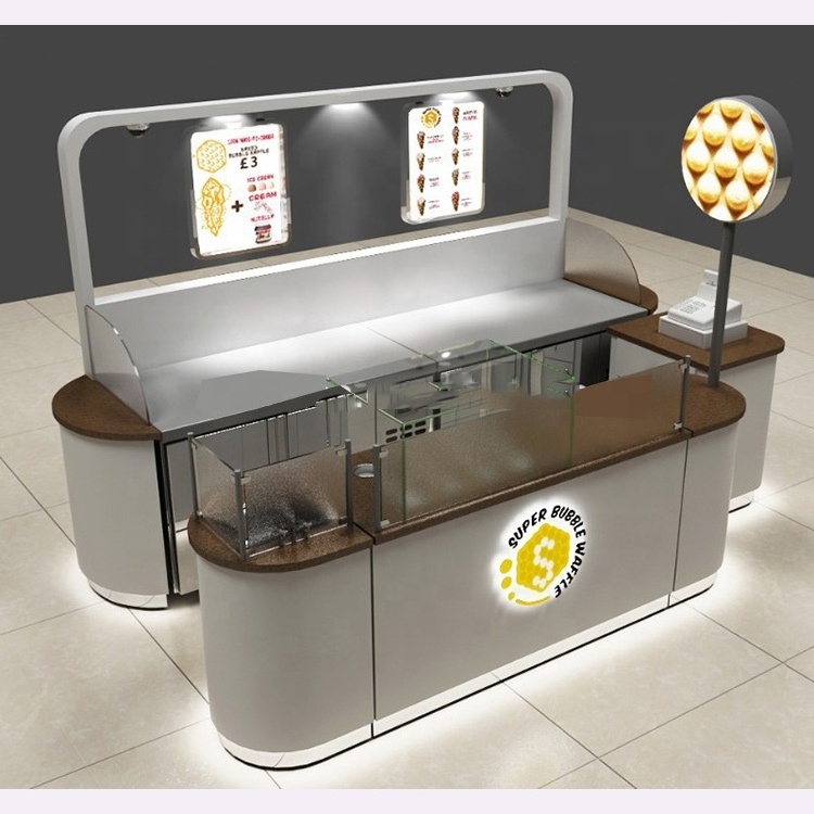 High quality bubble tea kiosk for coffee and ice cream shop display counter furniture