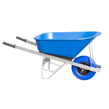 Large Tray 80L Capacity Wood Handle Wheelbarrow For Planting Picking Farms Pasture Lands Orchard Wheel Barrow