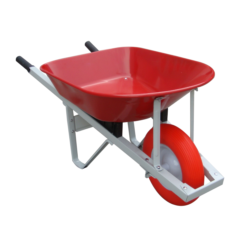 Large Tray 80L Capacity Wood Handle Wheelbarrow For Planting Picking Farms Pasture Lands Orchard Wheel Barrow