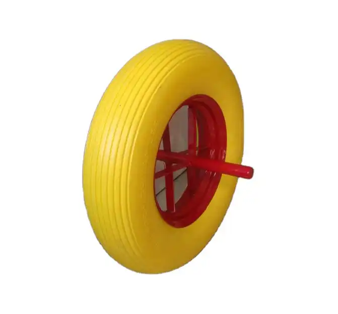 Heavy duty flat free pu foam filled hand truck wheel