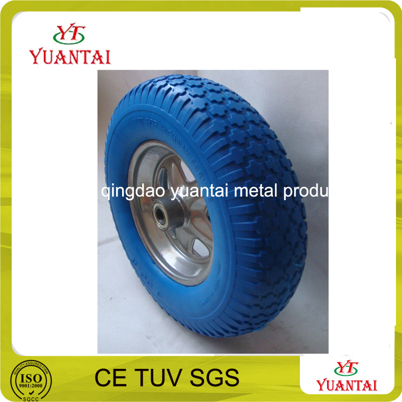 various PU foam wheel steel or plastic rim pu flat free wheelbarrow wheels rubber tire