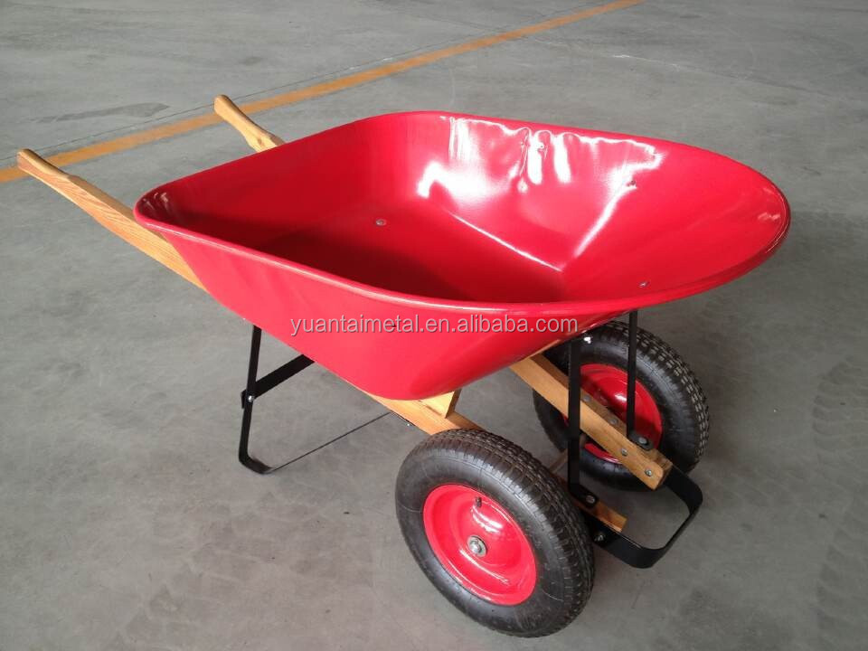 120 litre wood handle 220kg loading 2 wheels wheelbarrow WH9800