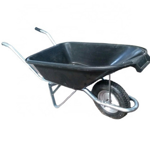 heavy duty wheelbarrows WB5600 for sale pure plastic tray and pneumatic wheels for New Zealand market