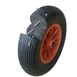 PU foam flat free pneumatic solid rubber wheel barrow tire 4.80 400 8