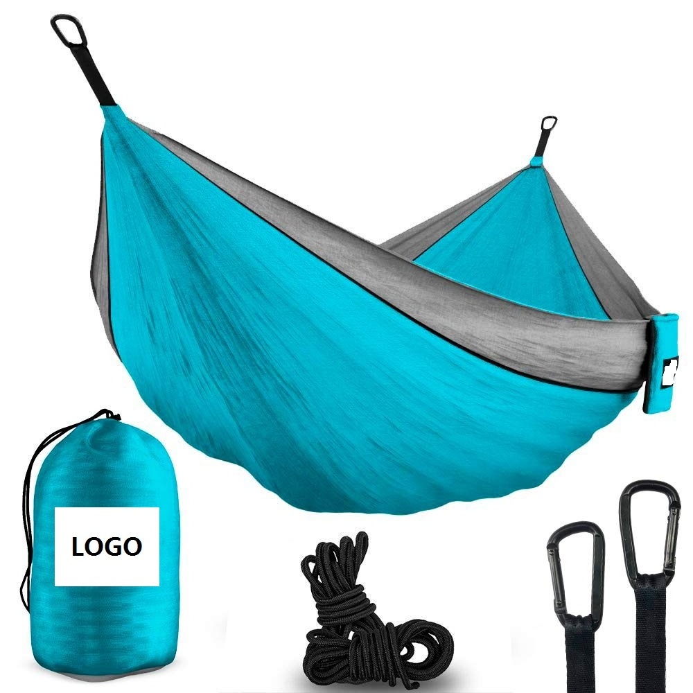 210T Nylon Portable 2 Person Portable Outdoor Parachute Camping Nylon Tent Single and Double Hammock With Tree Straps