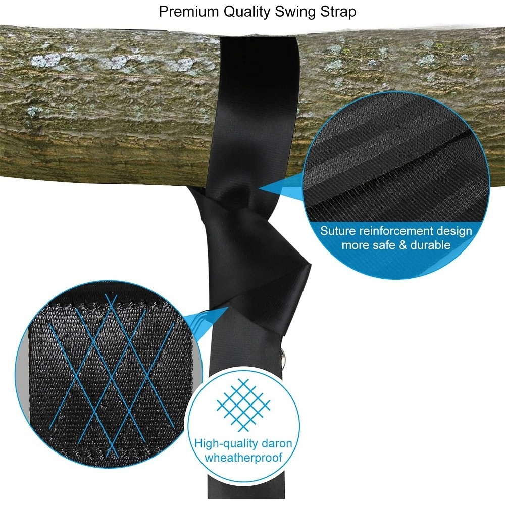 Adjustable tree swing hanging kit strong polyester swing strap outdoor hammock tree straps