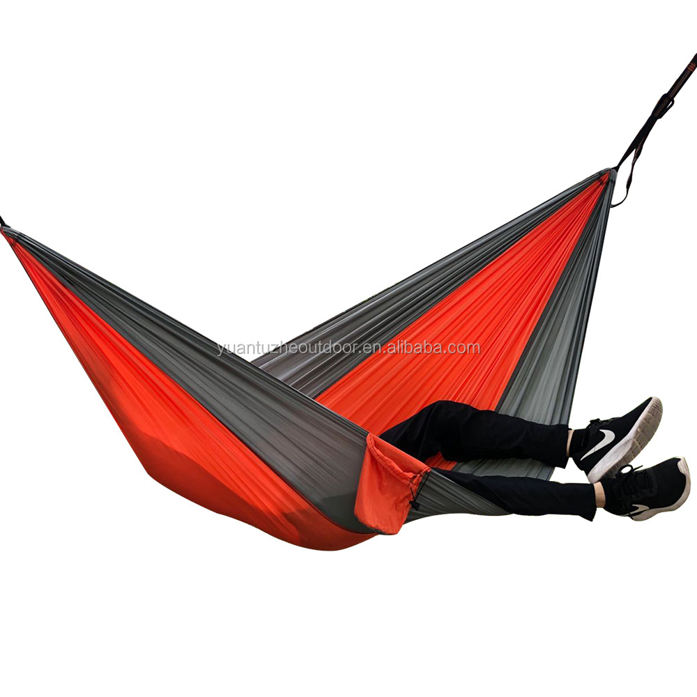 Lightweight Nylon Hammock Camping Hammock Soft Parachute Nylon Outdoor single and double Hammock with rope or tree straps