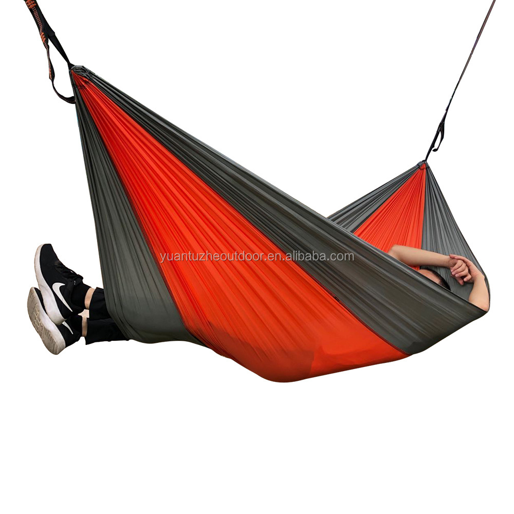 Lightweight Nylon Hammock Camping Hammock Soft Parachute Nylon Outdoor single and double Hammock with rope or tree straps