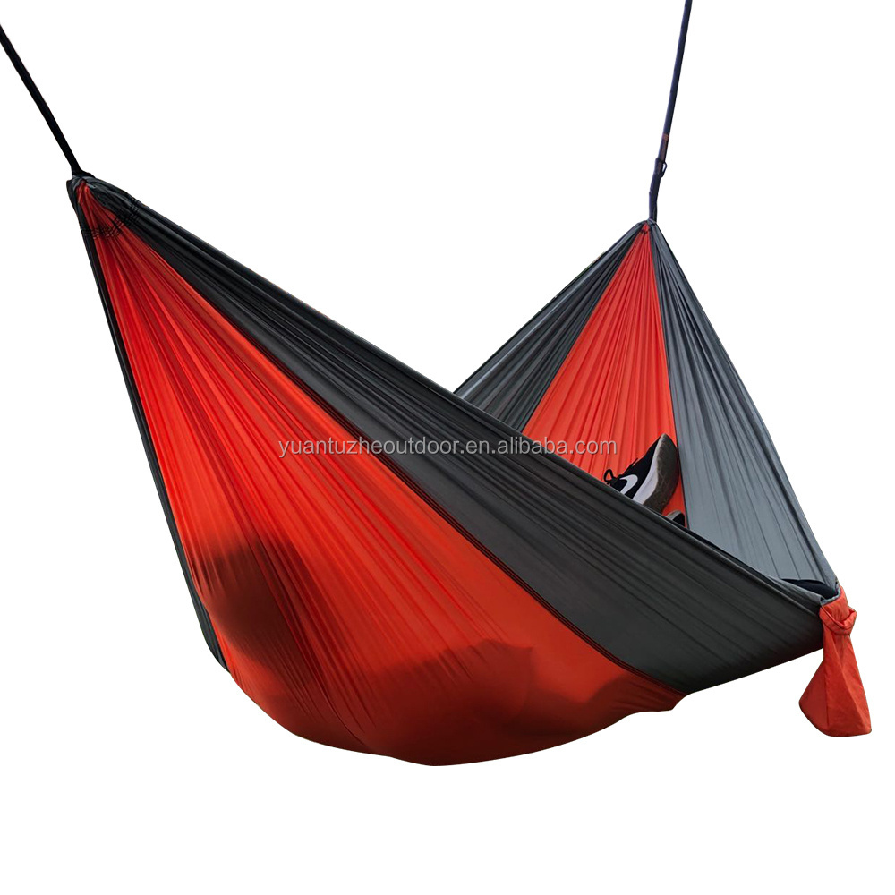 Lightweight Nylon Hammock Camping Hammock Soft Parachute Nylon Outdoor single and double Hammock with rope or tree straps