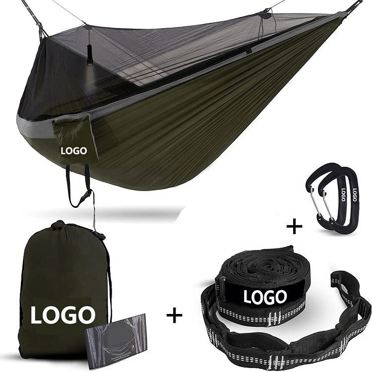 Lightweight Portable parachute Hammock with Mosquito Net,Outdoor Camping mosquito net nylon hammock