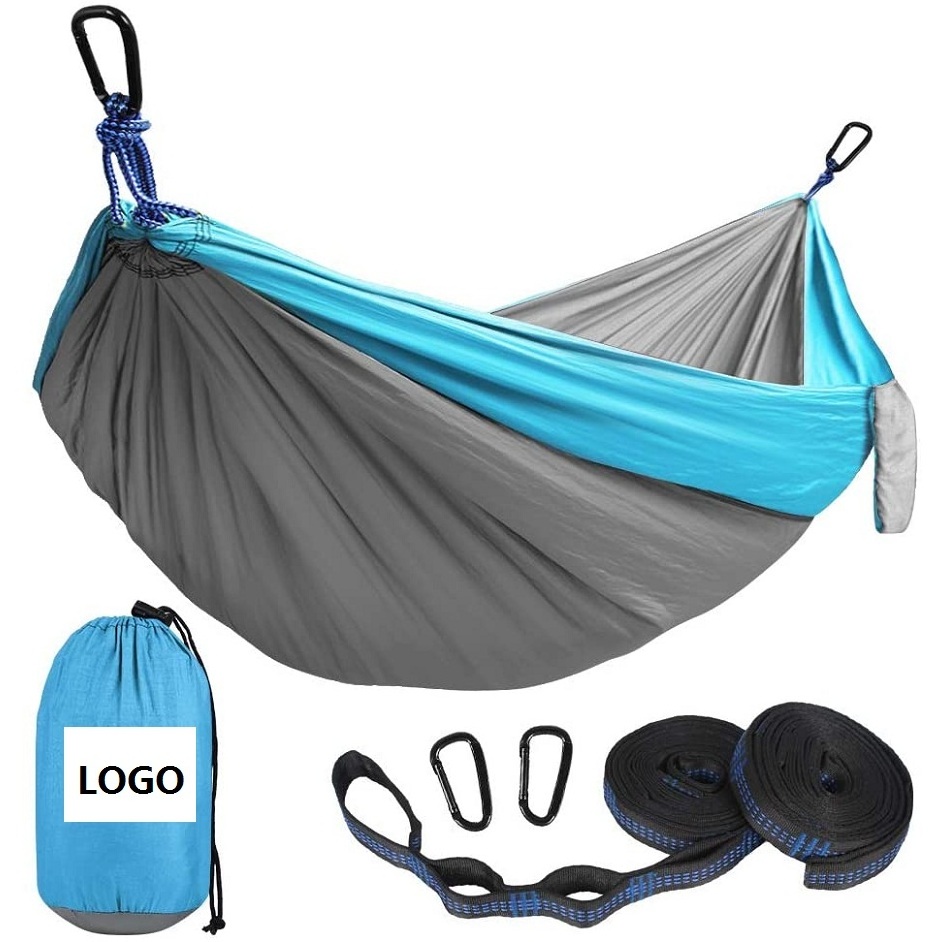 210T Nylon 2 Person Portable Outdoor Camping Parachute Nylon Hammock Tent Single or Double Hammock Bed with Tree Straps