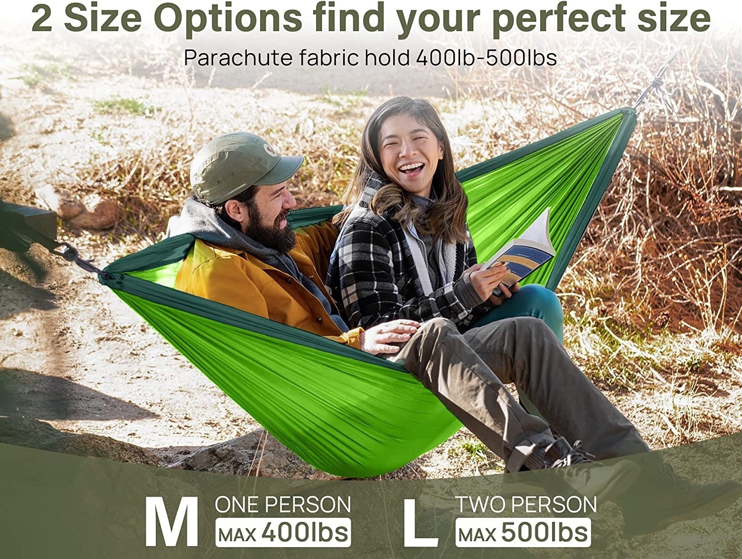 Outdoor Camping Hammock Lightweight Nylon Hammock 210T70D Parachute Nylon Hammock Nylon Taffeta Single Double Portable Swing Bed