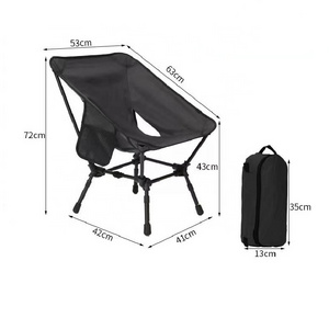 Factory Outdoor Beach Camping Leisure Moon Chair Lightweight Aluminum Alloy Foldable Field Folding Picnic Fishing Chair