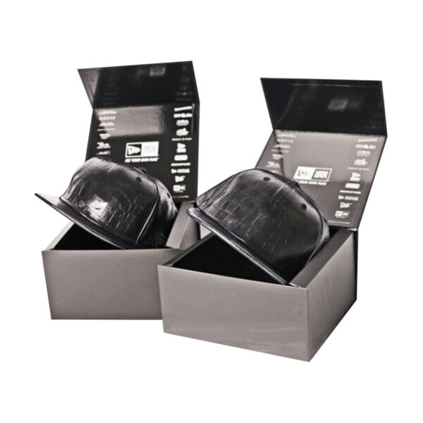 Custom Baseball Hat Packaging In Glossy Magntic Closure Cap Box Snapback Hat Packaging Box