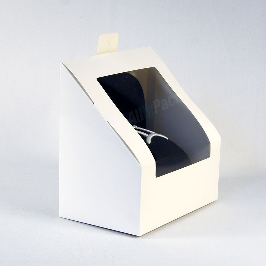 Custom White Cardboard Cap Fedora Mail Box Custom Hat Shipping Box Packaging Fedora Hat Boxes With Ribbon Handle