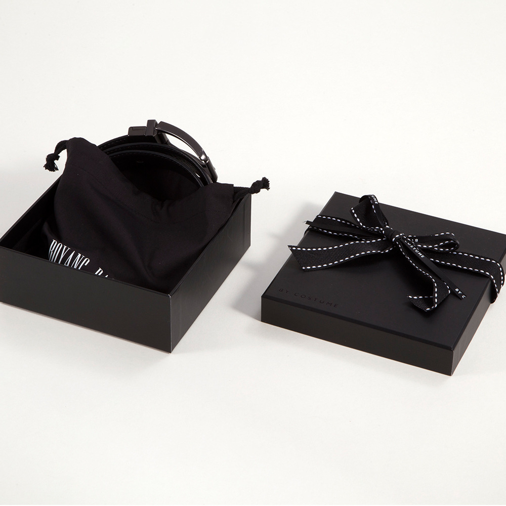 Custom Cardboard Black Empty Shoes Packaging Magnetic Closure Gift Box With Ribbon