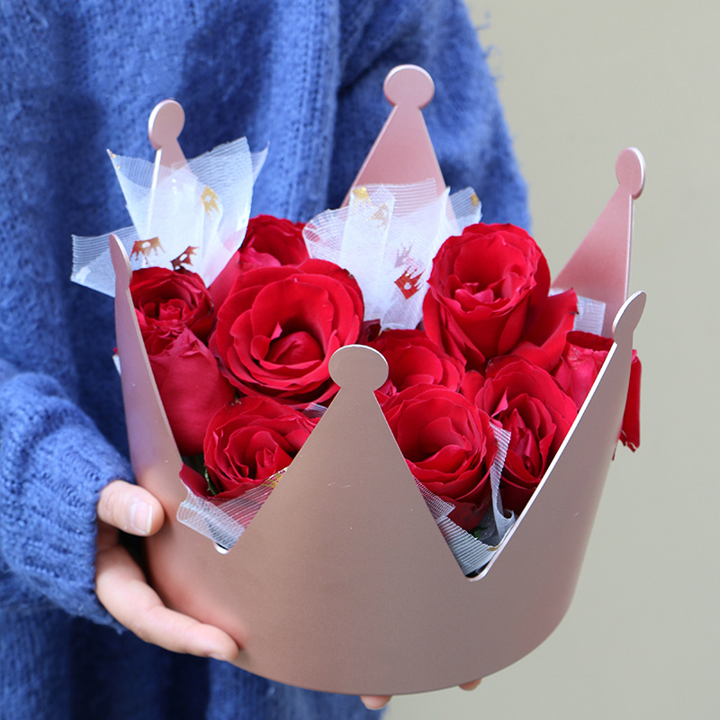 Crown Flower Box Waterproof gift box Valentine's Day rose bouquet flower arrangement packaging box