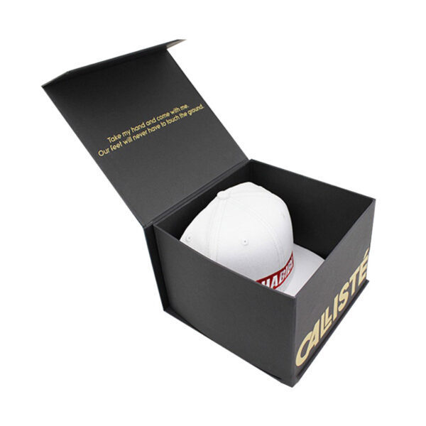 Custom Baseball Hat Packaging In Glossy Magntic Closure Cap Box Snapback Hat Packaging Box