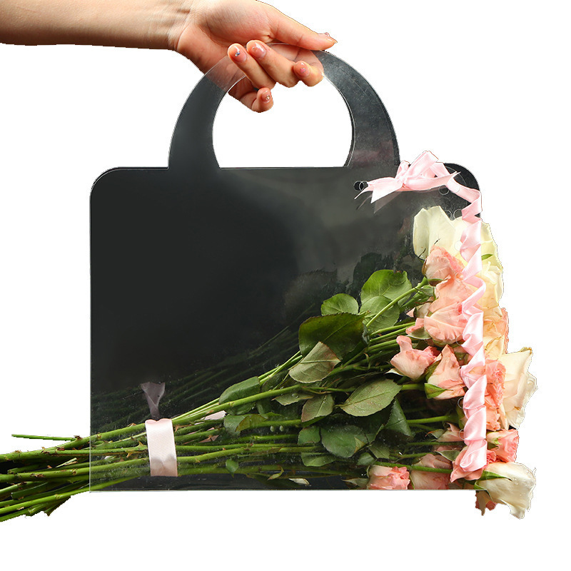 Hot Sale Fashion Clear Plastic Flower Bag Florist Decoration Wedding Flower Bouquet Hand Bag Clear Pvc Flower Bag