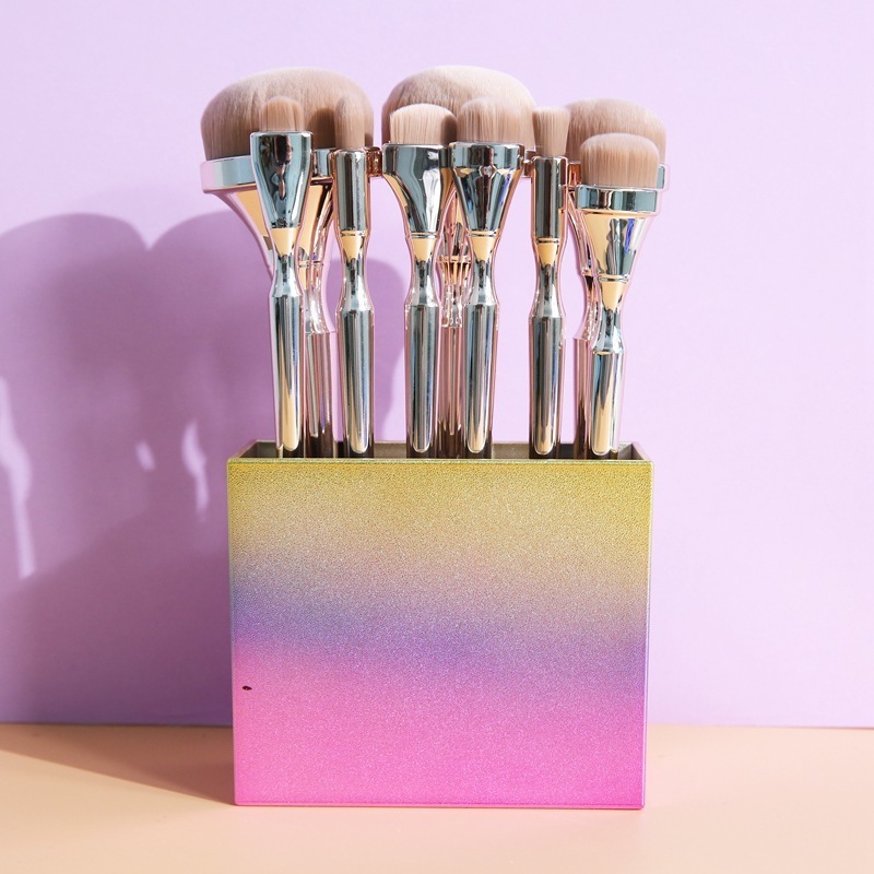 2023 makeup brushes set gold bling custom logo professional high quality makeup brush set