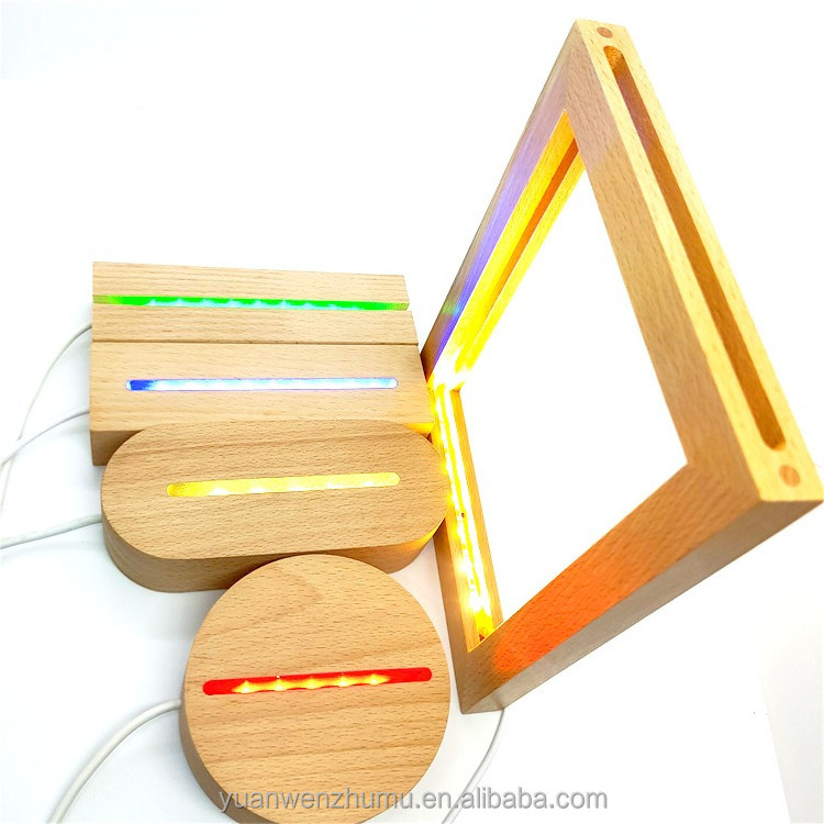 acrylic plaque night light clock neon sign led neon sig blank acrylic night lights wooden base lights showing stand