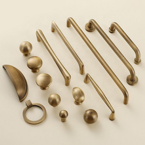 Hot sale antique brass cabinet handles and knobs pull handle for home kitchen door drawer cabinet