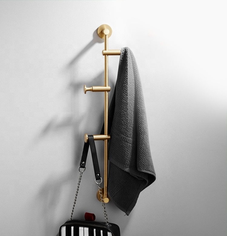 Hot sale green black gold solid brass rack coat hooks & wall organisation