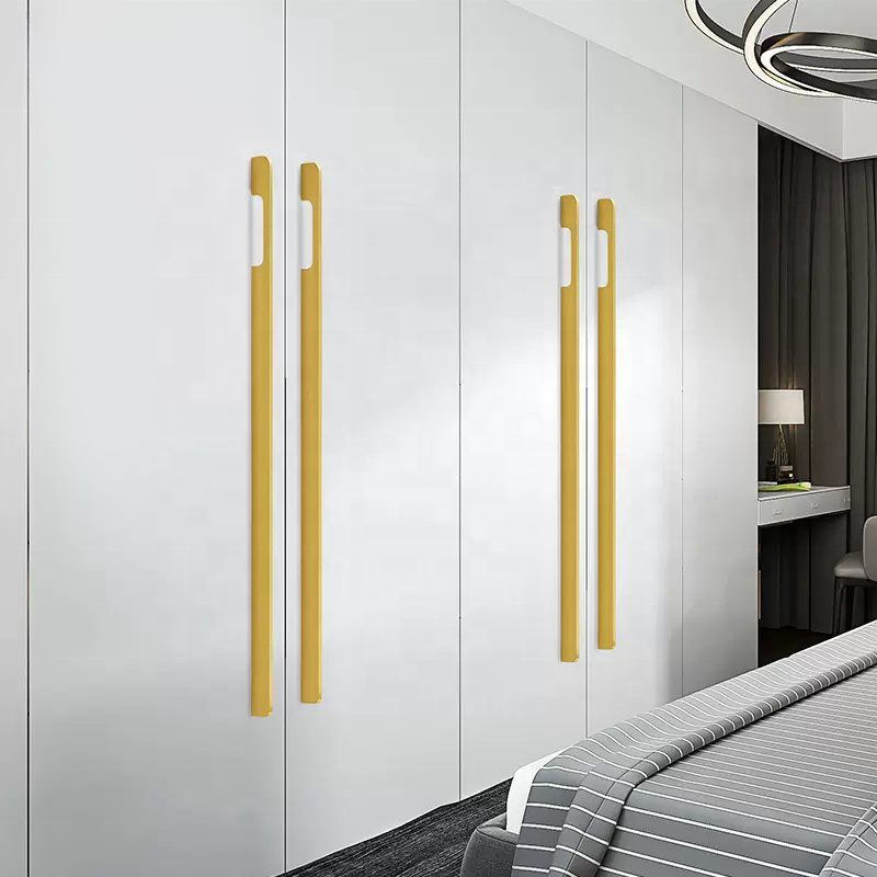 Hot sale solid brass gold wardrobe handle long cabinet pulls