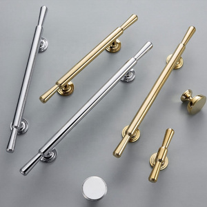 Hot sale Nordic American style copper chrome polished gold brushed kitchen handles brass cabinet pull drawer knob