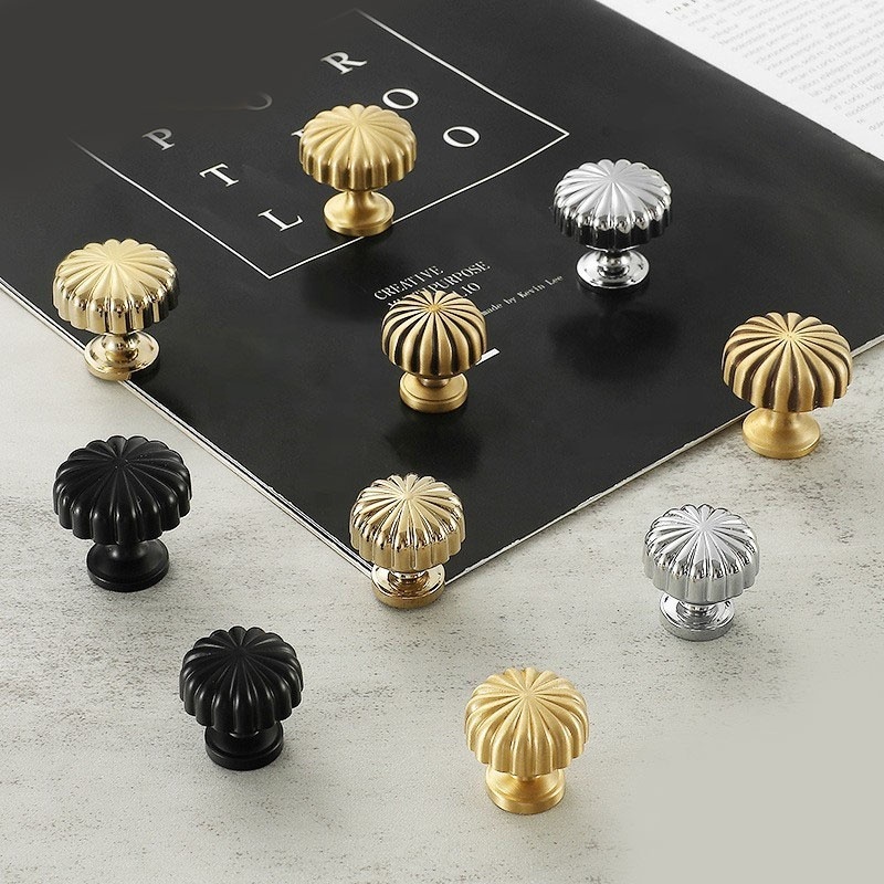 Hot sale gold silver matt black mocha solid brass furniture knob kitchen cabinet handle drawer pull