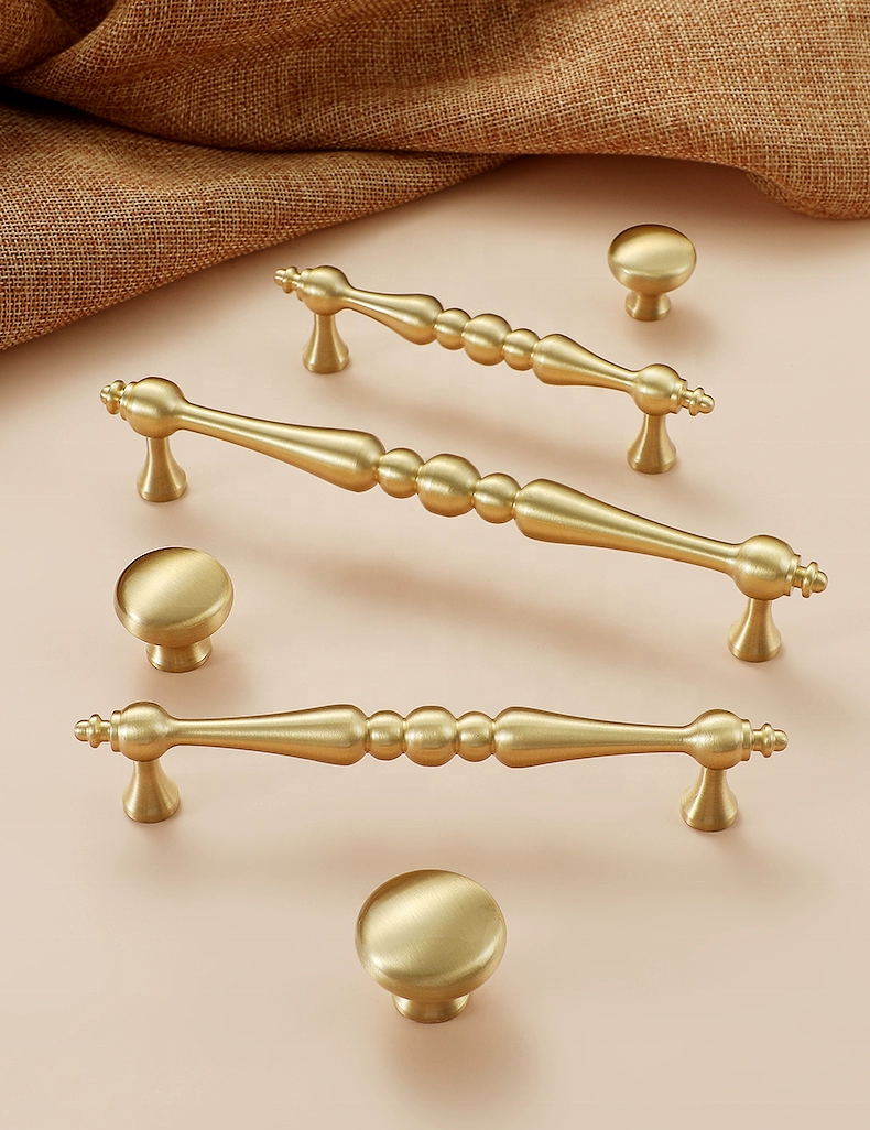 Hot sale solid brass handle gold cabinet pull drawer knobs