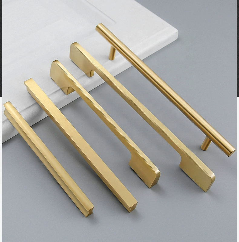 Hot sale solid brass gold wardrobe handle long cabinet pulls