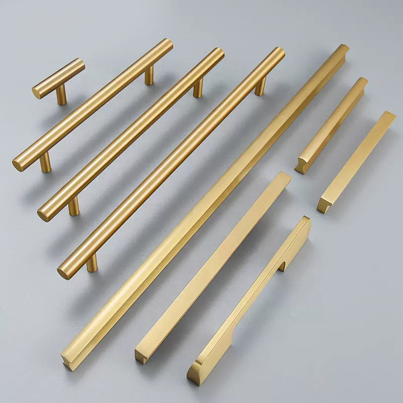 Hot sale solid brass gold wardrobe handle long cabinet pulls