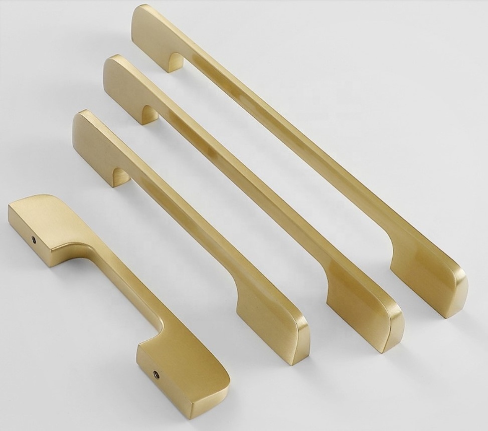 Hot sale gold brushed brass cabinet pulls handles furniture pull drawer knob