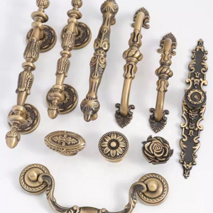 Hot sale solid retro vintage antique brass cabinet handle kitchen drawer knobs and pulls