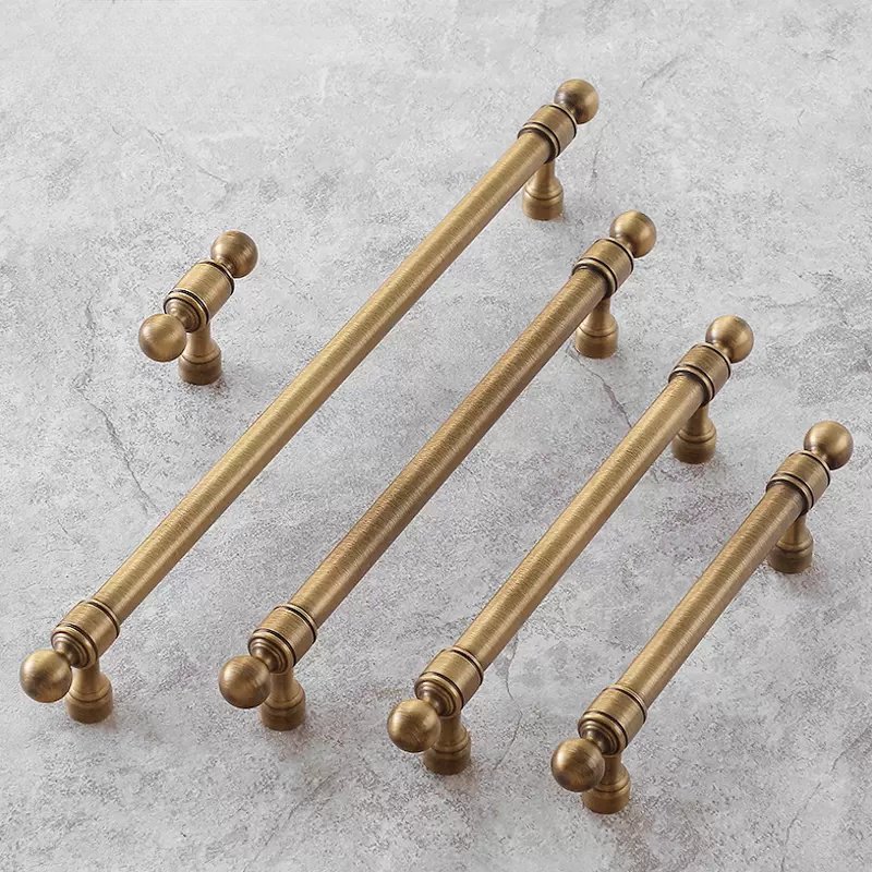 Hot sale solid wardrobe closet cupboard kitchen cabinet antique brass handle drawer knobs bronze pulls