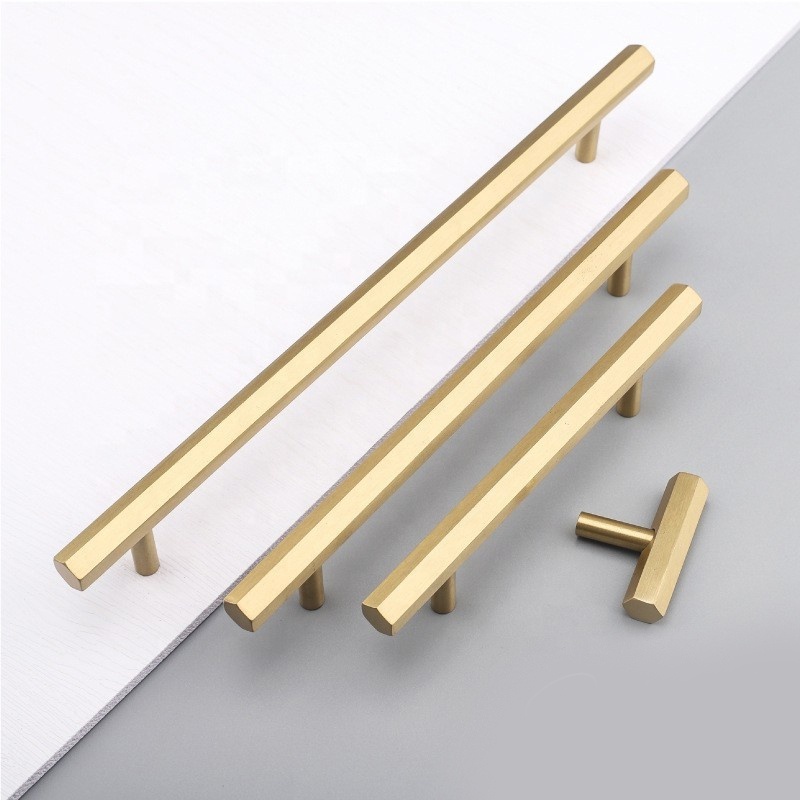 Hot sale furniture cupboard pull gold brass handle for cabinets