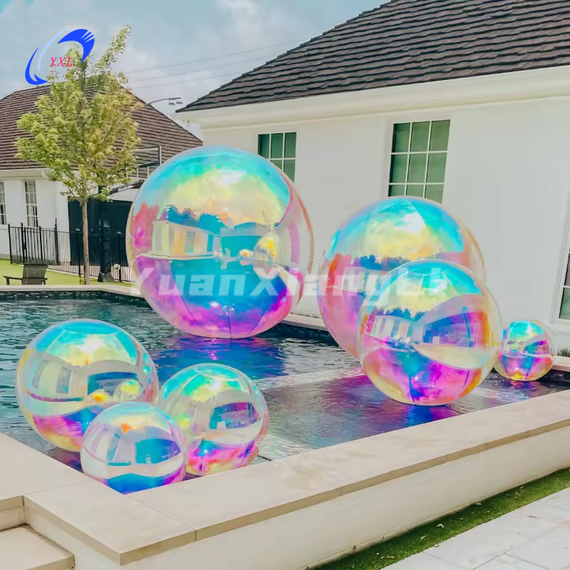 Colorful PVC inflatable mirror balls wholesale big shiny inflatable balls Inflatable giant balloons