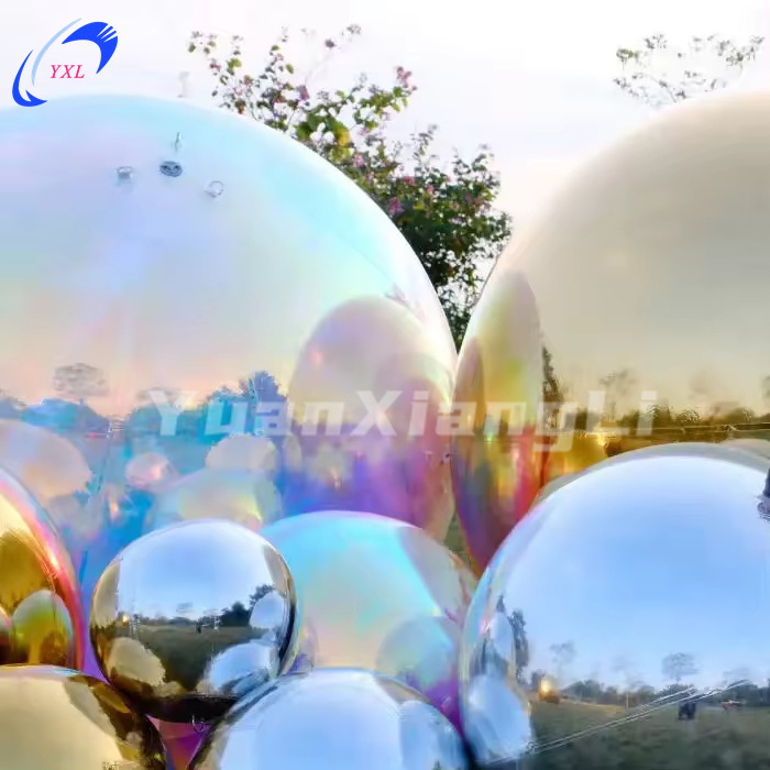 Hot Selling Giant PVC Inflatable Mirror Ball Silver Inflatable Mirror Balloon For Event Decoration