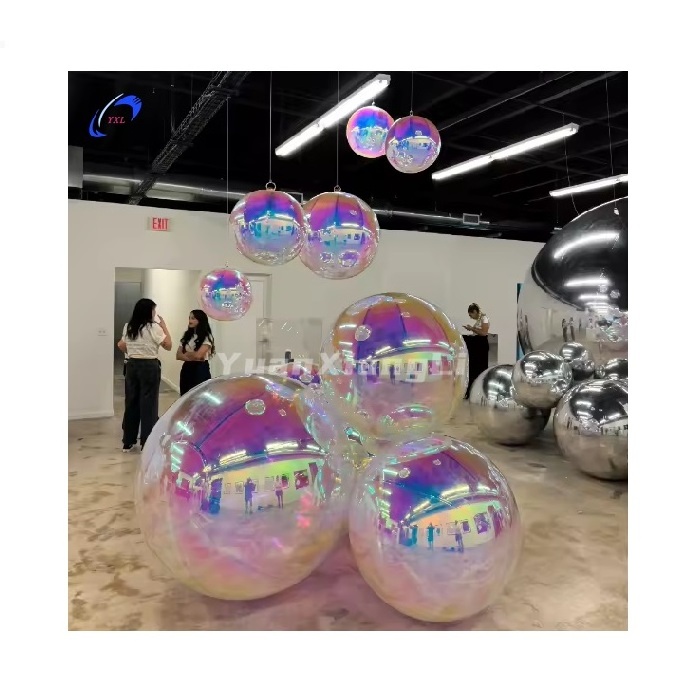 Large Event PVC Decor Balloon Inflatable Mirror Balls wholesale Floating Sphere shiny Ball Shiny Disco party balloons