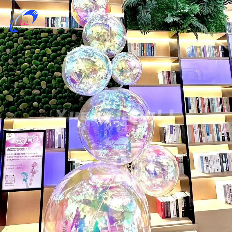 Large Event PVC Decor Balloon Inflatable Mirror Balls wholesale Floating Sphere shiny Ball Shiny Disco party balloons