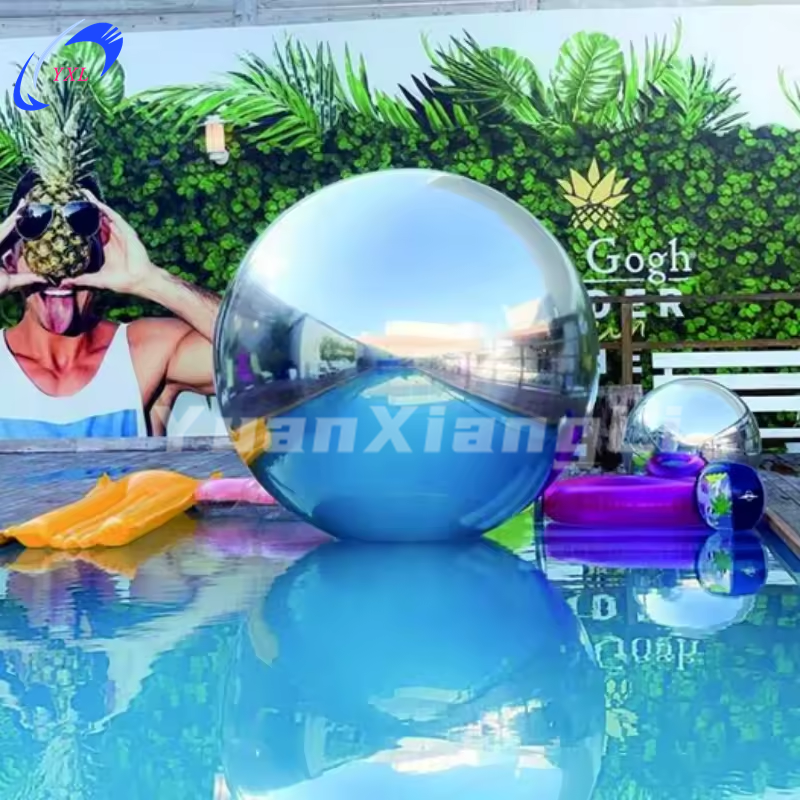 Hot Selling Giant PVC Inflatable Mirror Ball Silver Inflatable Mirror Balloon For Event Decoration