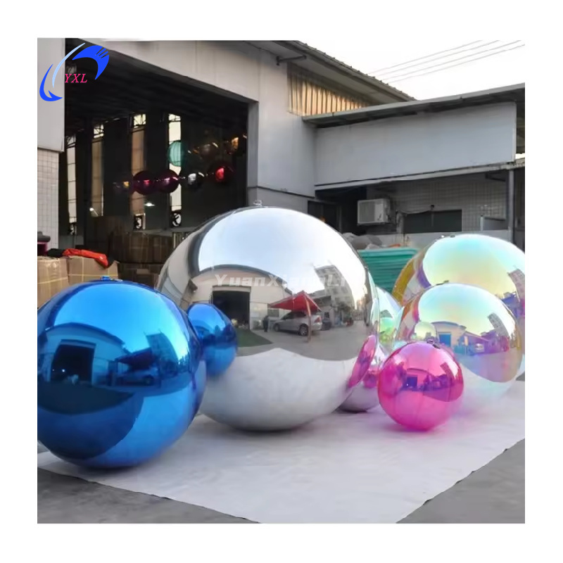 Hot Selling Giant PVC Inflatable Mirror Ball Silver Inflatable Mirror Balloon For Event Decoration