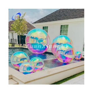 Customize Decorative big shiny inflatable balls hanging mirror ball 100cm giant balloons for ball pit