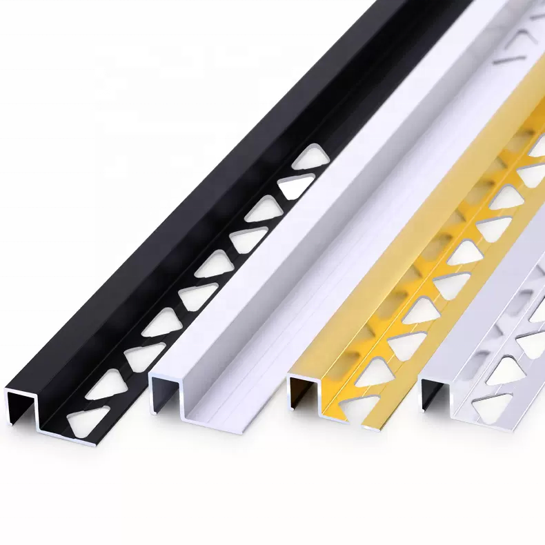 Hot sale metal edge profile 90 degree angle corner square aluminum tile trim