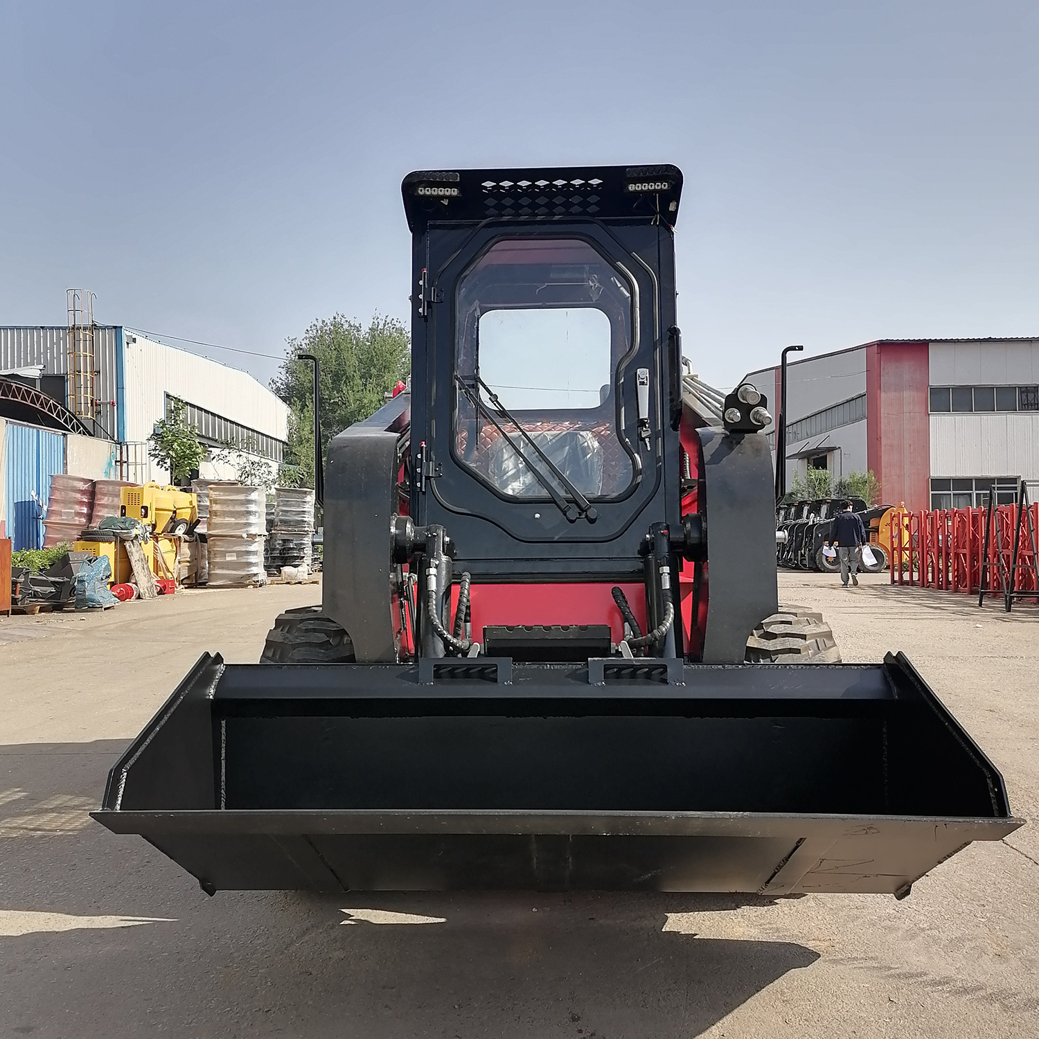 Solid skid steer tyre loader Chinese small track skid steer loader mulcher attachments optional