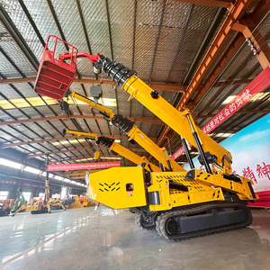 China 5 ton 8 ton telescopic spider crane mini crawler crane 16m 22m lifting cheapest price crane spider