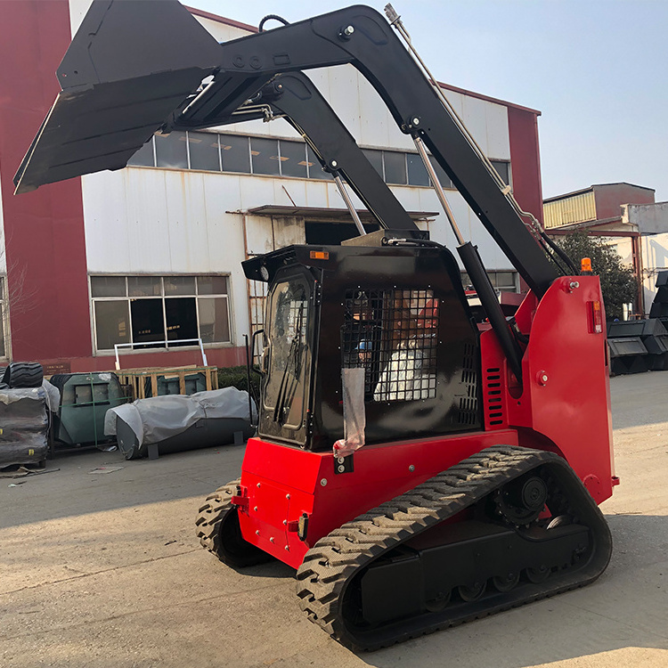 EPA 74hp 139hp Steer Skid 1000KG 1500KG Track Loader Cummins Diesel Skid Steer With Forestry Mulcher